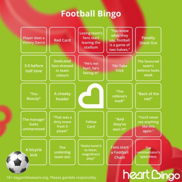 Football Bingo - Heart Bingo